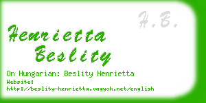 henrietta beslity business card